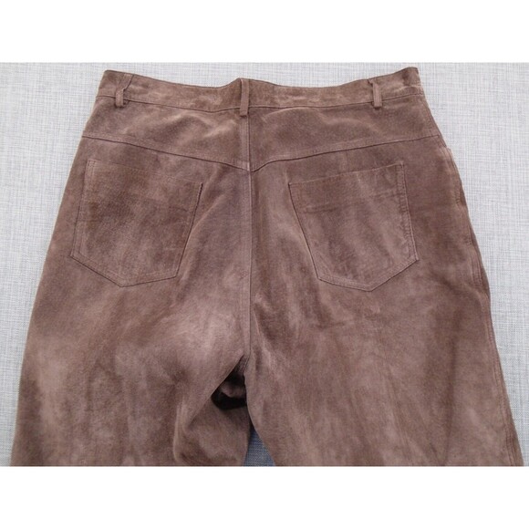 MARGARET GODFREY Suede Style 100% Leather Pants Women's 32" Waist Brown Western - Picture 16 of 16